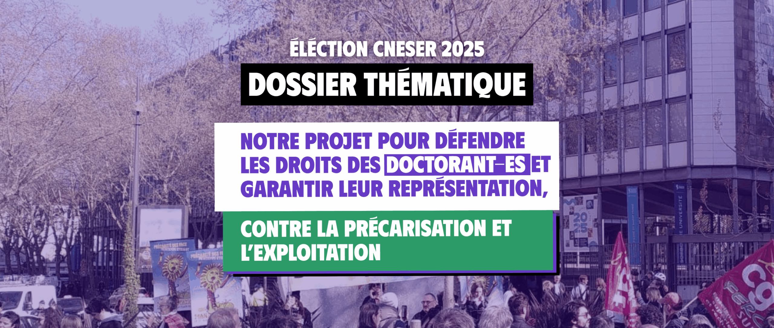 Notre projet pour défendre les droits des doctorant-es et garantir leur représentation, contre la précarisation et l’exploitation